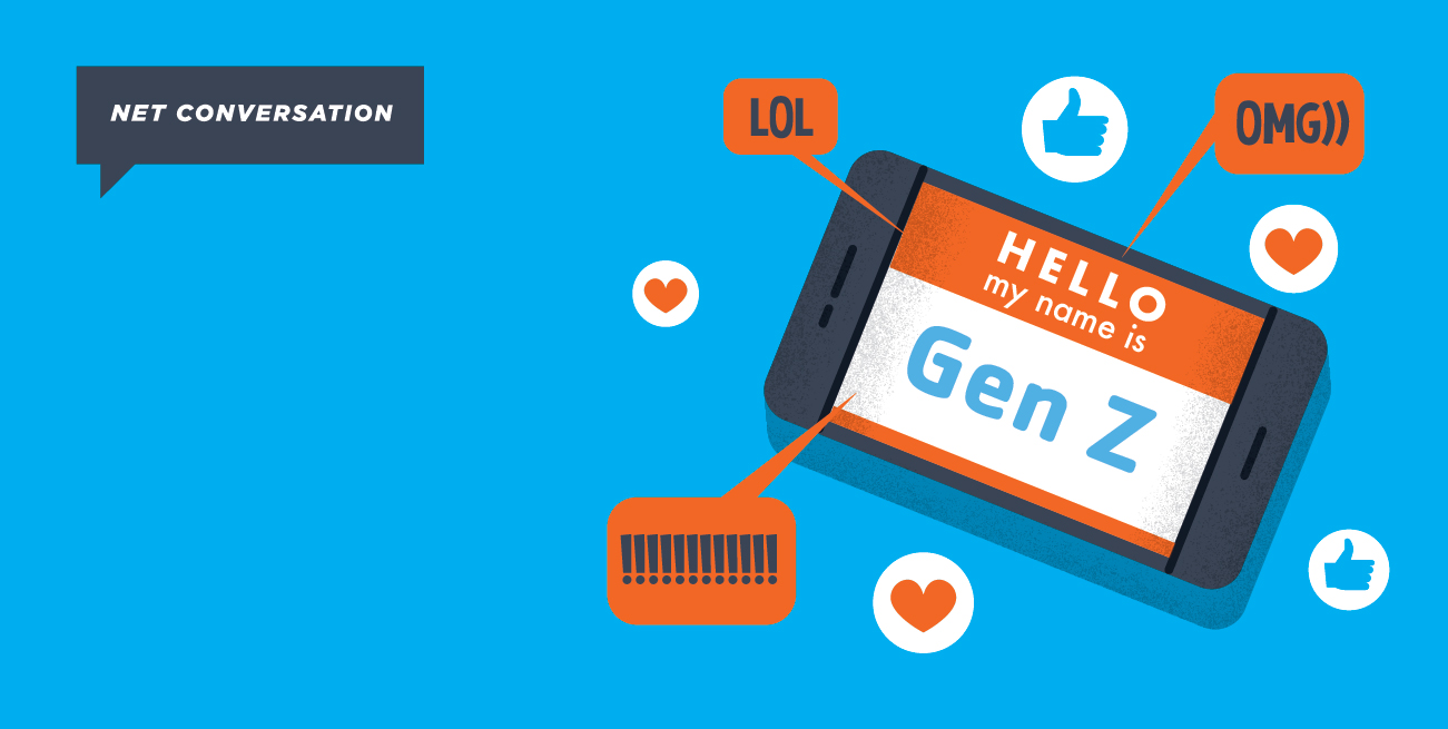 illustration of mobile phone with emojis and notifications