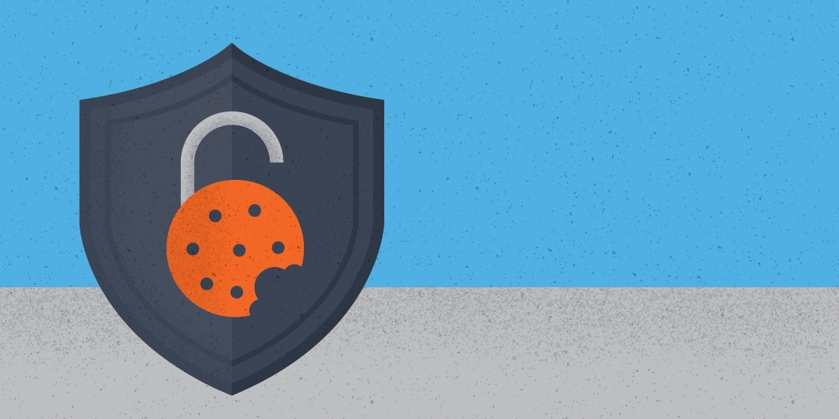 illustration of padlock in the shape of a cookie