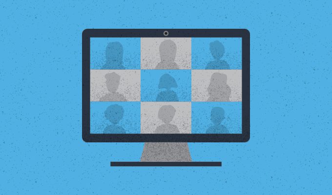 illustration of video conference screen layout