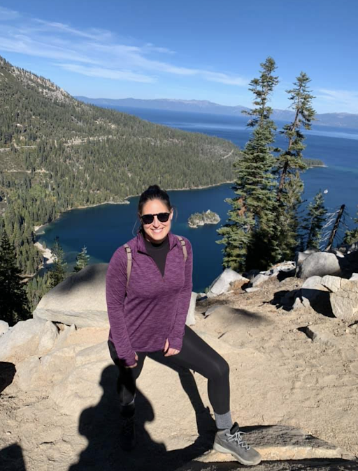 Sheyanne on a beautiful rock